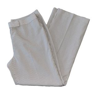 White and Taupe Seersucker Striped Dress Pants Size 16